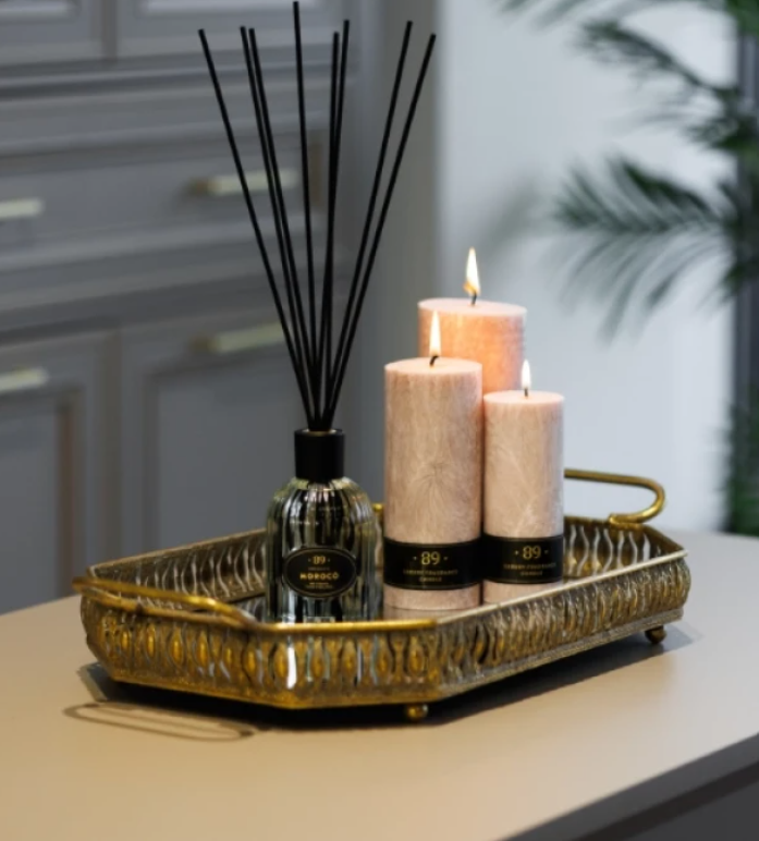 Vela Cera Palma Redonda AROMATIC•89• | Diseño Clásico Fragancia Premium