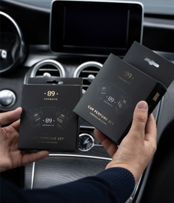 Kit de 6 ambientadores de papel para coche AROMATIC•89• | Fragancia premium duradera y económica