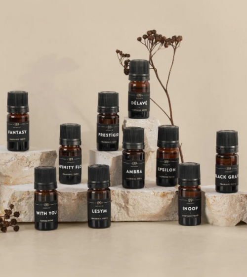 Conjunto de todos os testers de fragrâncias