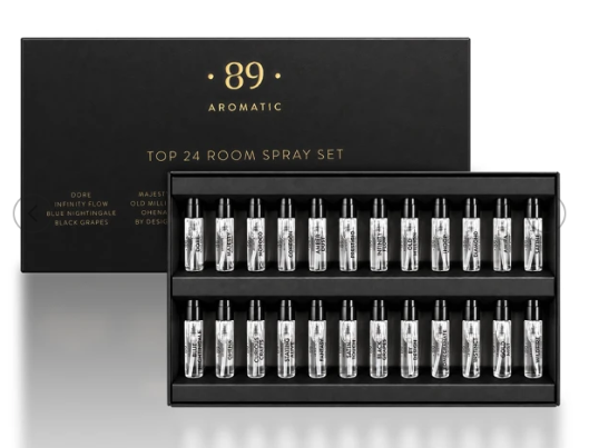 Coffret de 24 Testeurs Spray pour la Maison – Parfums les Plus Demandés AROMATIC•89•