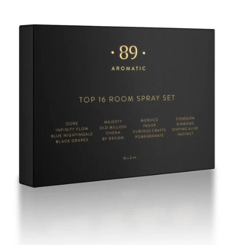 Coffret de 16 Testeurs Spray pour la Maison – Parfums les Plus Demandés AROMATIC•89•